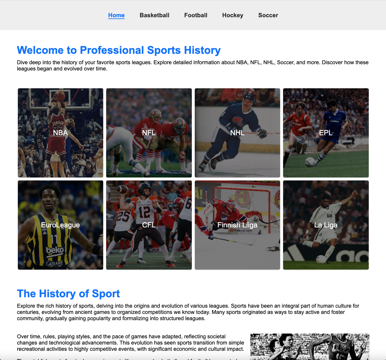 Pro Sports History